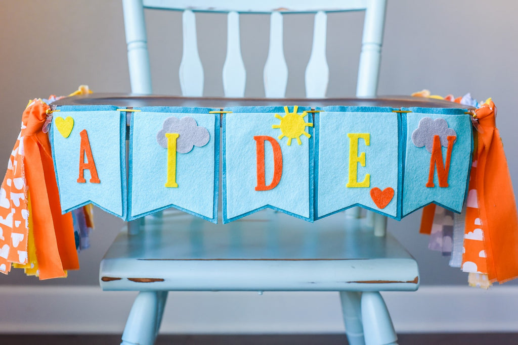 You Are My Sunshine High Chair Banner With Custom Name Option Handmade by Sugar Moon Bloom