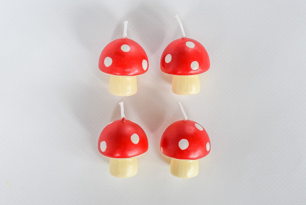 mini red mushroom birthday candles