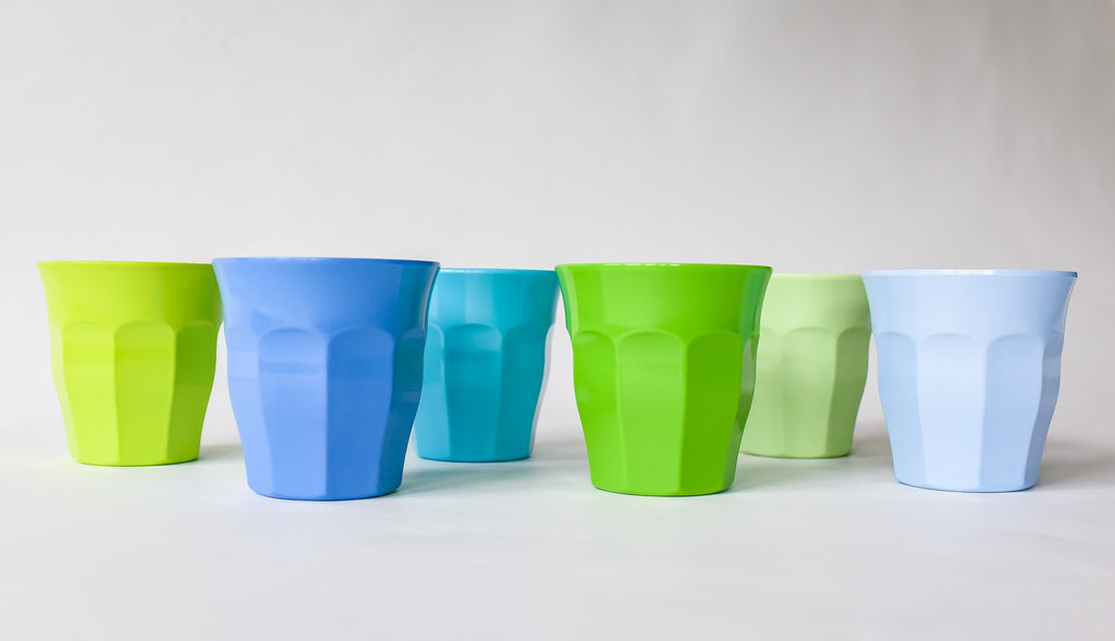 Toddler Small Melamine Cup in Assorted Bright Earth Colors