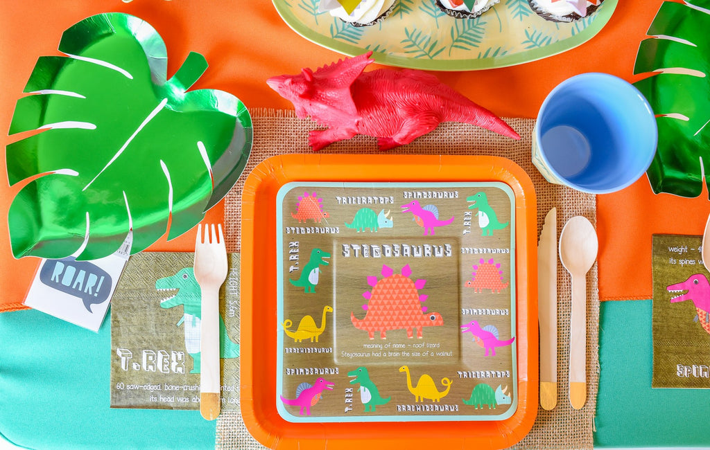 Orange Square Paper Plates (Large)