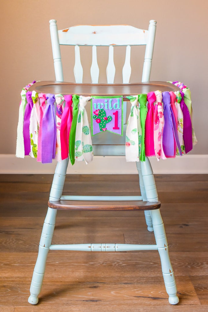 Cactus High Chair Banner Handmade by Sugar Moon Bloom