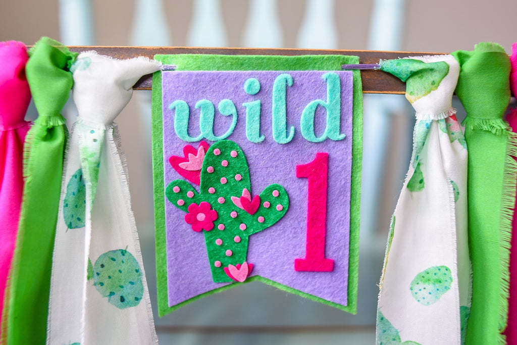 Cactus High Chair Banner Handmade by Sugar Moon Bloom
