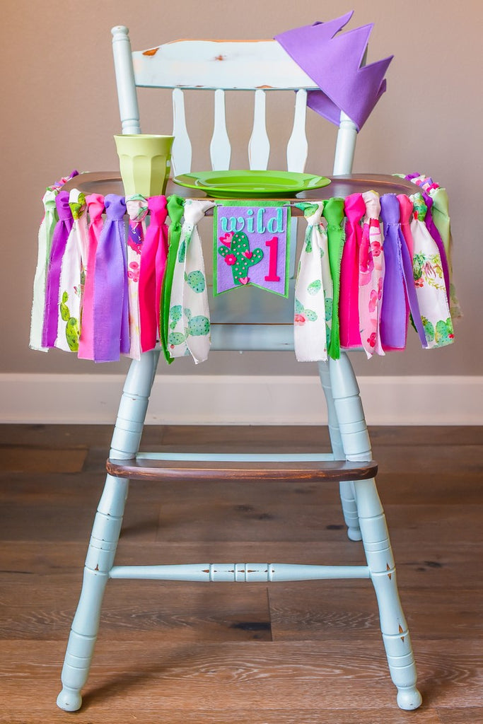 Cactus 1st Birthday High Chair Banner Bundle