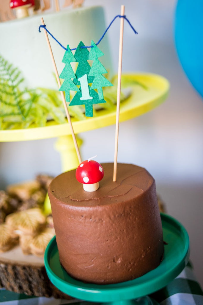 3 Green Trees Felt Cake Banner Handmade by Sugar Moon Bloom