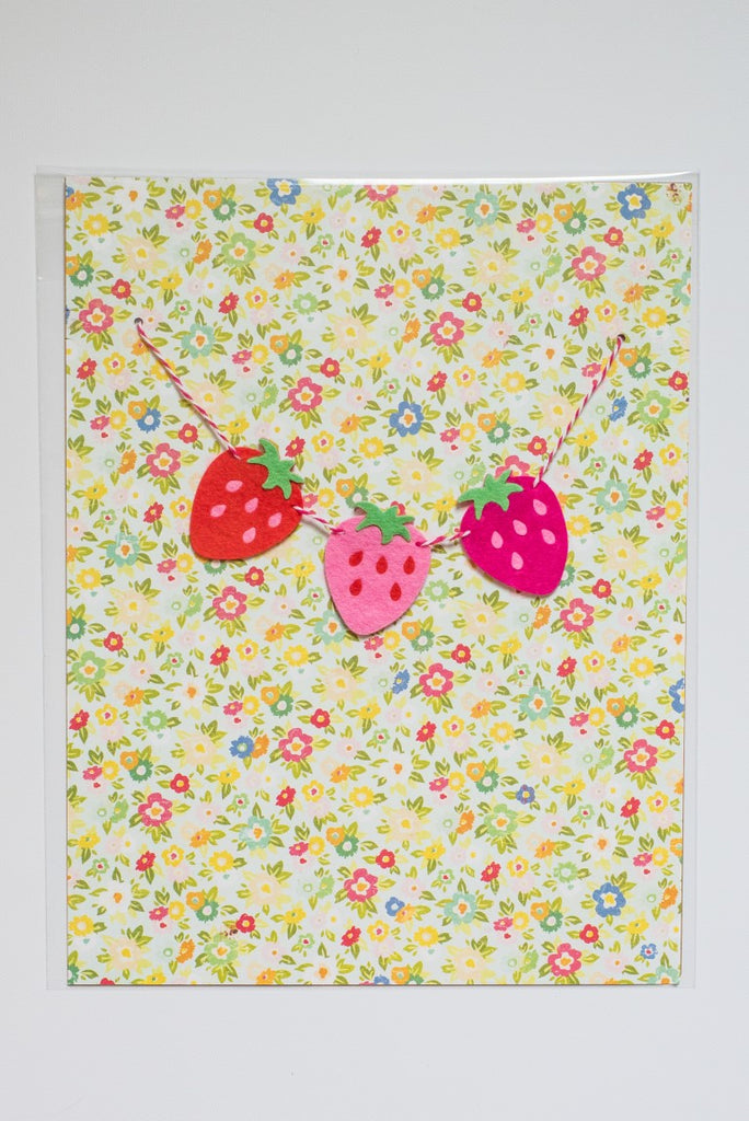 Strawberry Felt Cake Banner Handmade by Sugar Moon Bloom