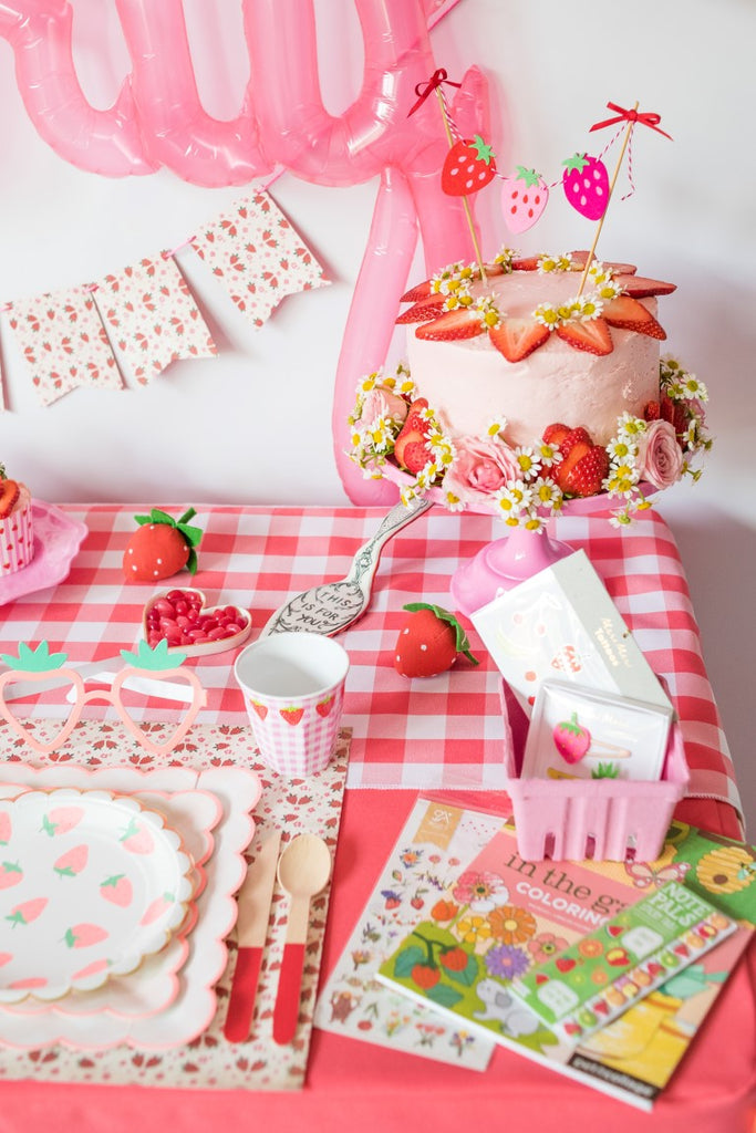 Strawberry Felt Cake Banner Handmade by Sugar Moon Bloom