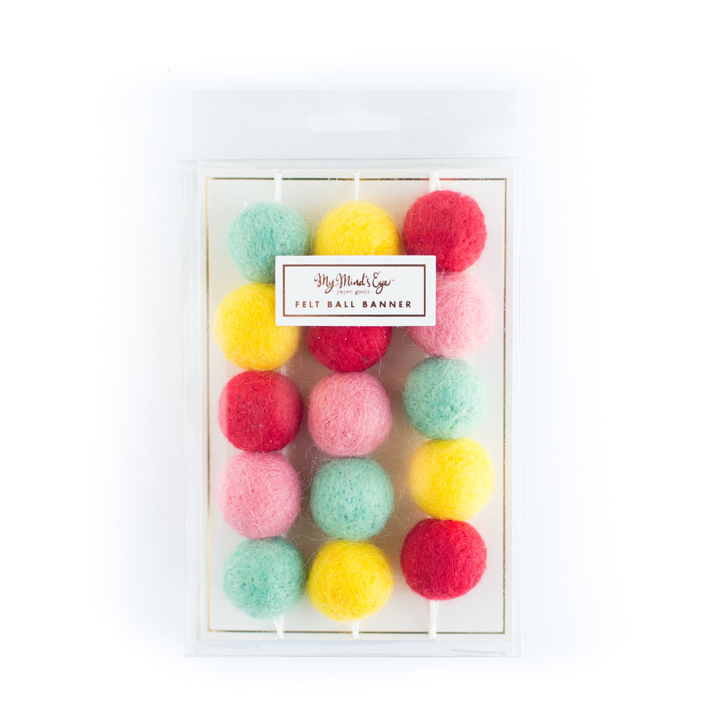 Felt Ball Garland in Bright Colors