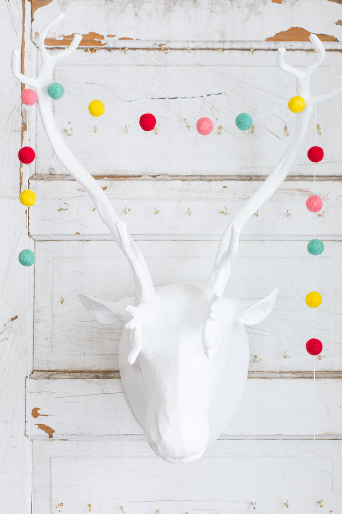 Felt Ball Garland in Bright Colors
