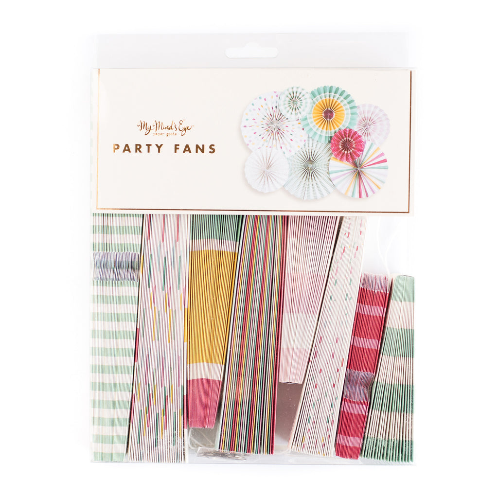 Party Fans in Fun Colors & Prints (8-pack)