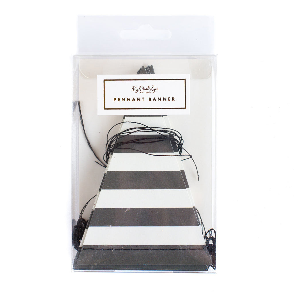 Stripes Pennant Banner in Black & White