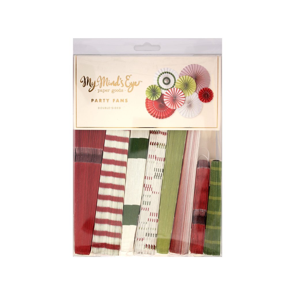Holiday Party Fans in Classic Christmas (8-pack)