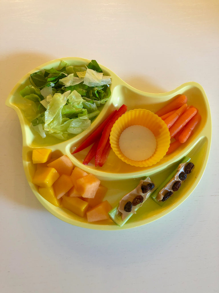 Toddler Divided Little Birdie Melamine Plate in Yellow