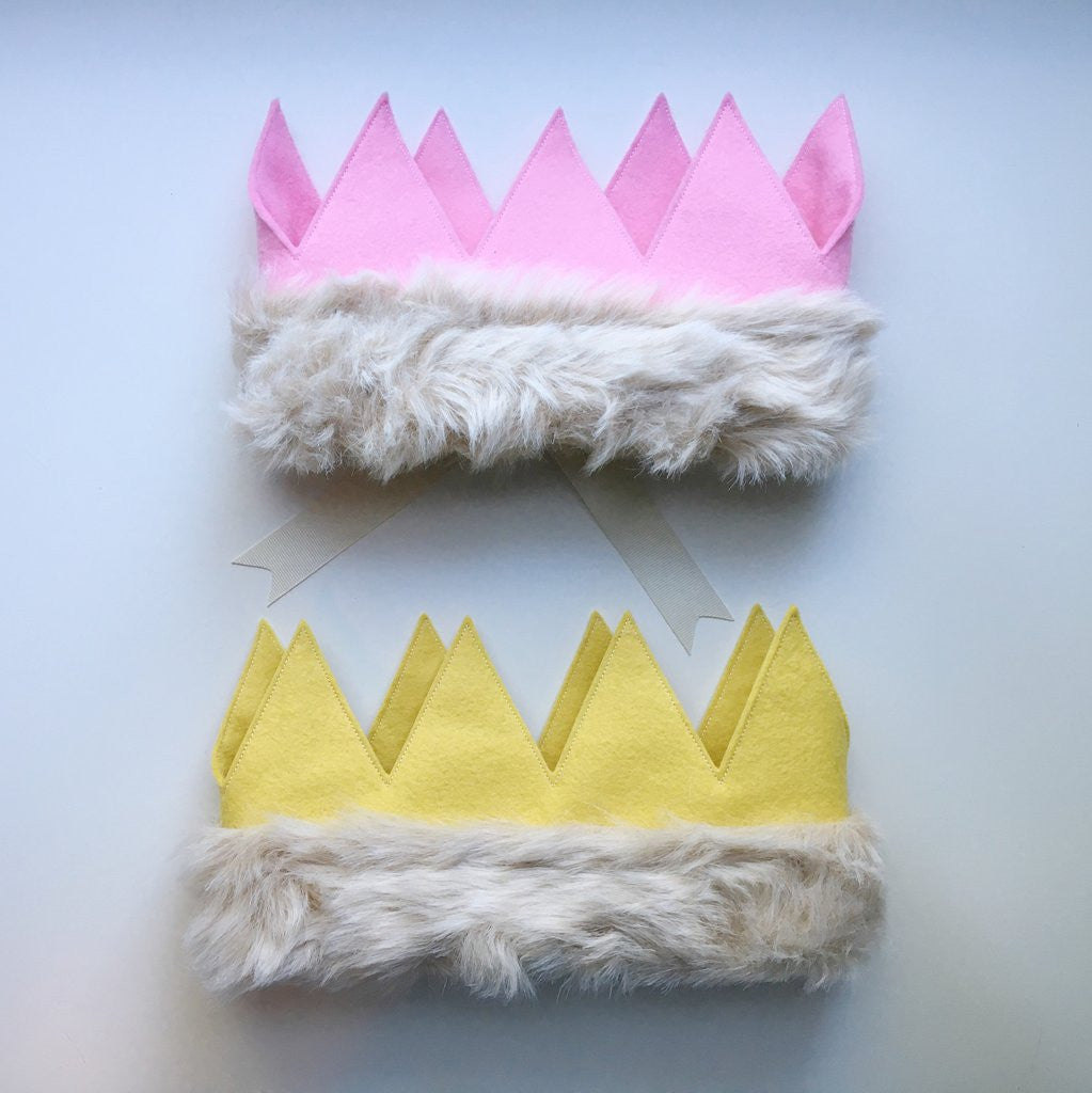 Felt Crown with Fur Trim