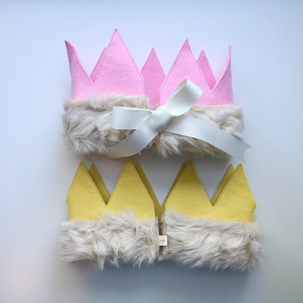 Felt Crown with Fur Trim