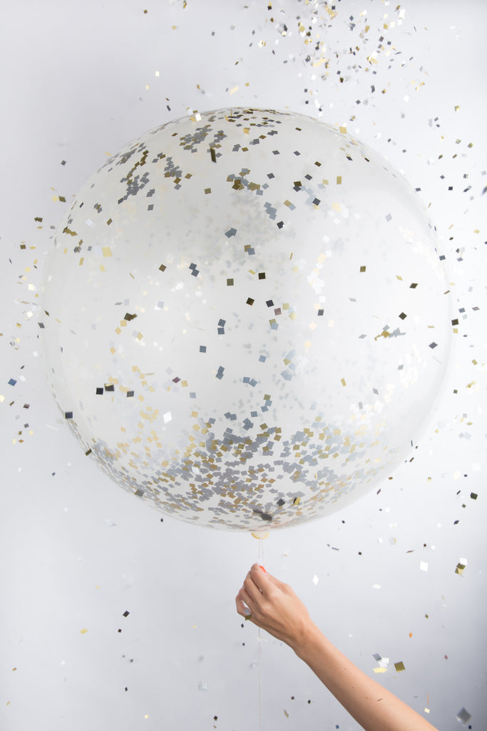 36" Jumbo Confetti Balloon in Metallic