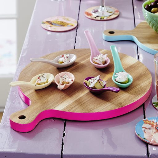 Cutting board with pink border