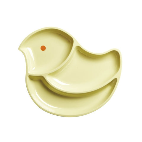 Toddler Divided Little Birdie Melamine Plate in Yellow
