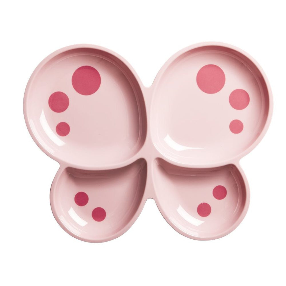 Toddler Divided Butterfly Melamine Plate in Pink