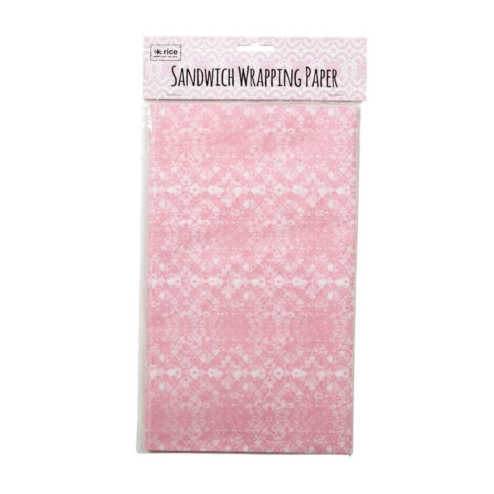 Food grade wrapping paper in pink lace print