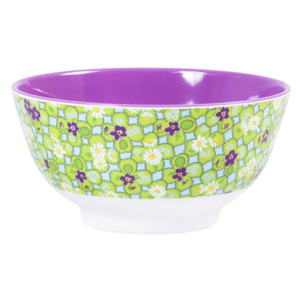 Melamine Bowl in Two Tone Clover Print