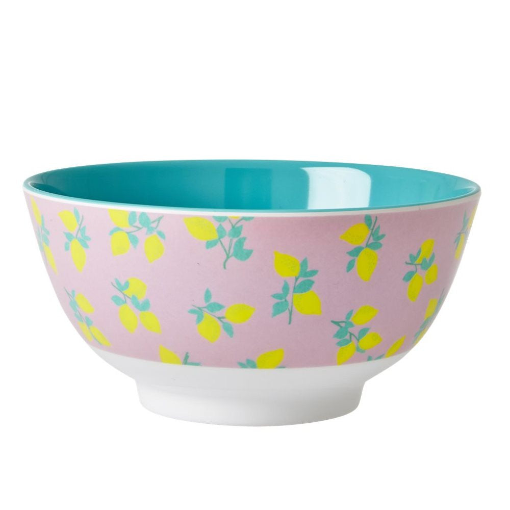 Melamine Bowl in Two Tone Lemon Print