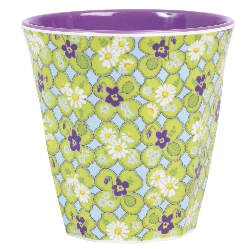 Medium Melamine Cup in Two Tone Clover Print