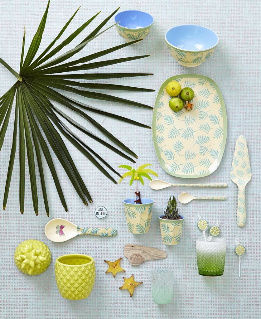 Medium Melamine Cup in Two Tone Palm Print