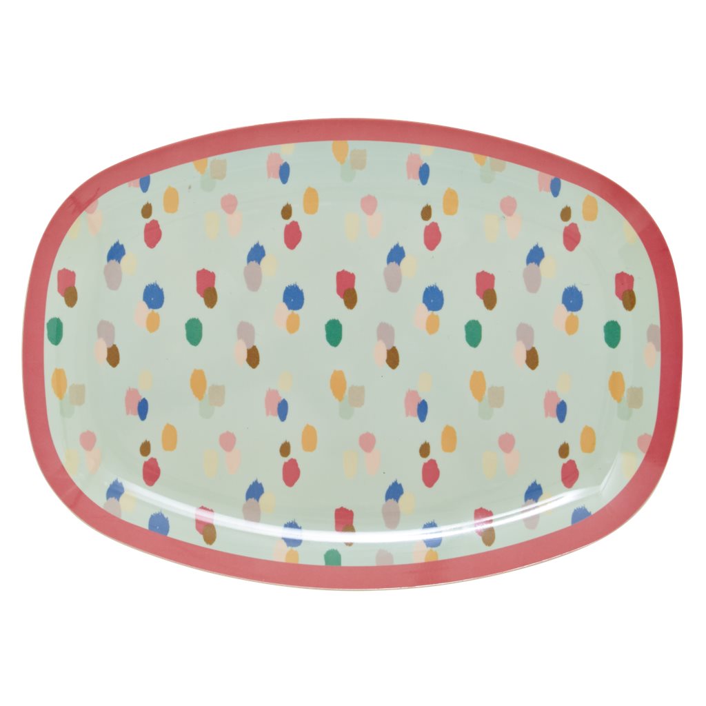 Rectangular Melamine Serving Plate in Painters Print