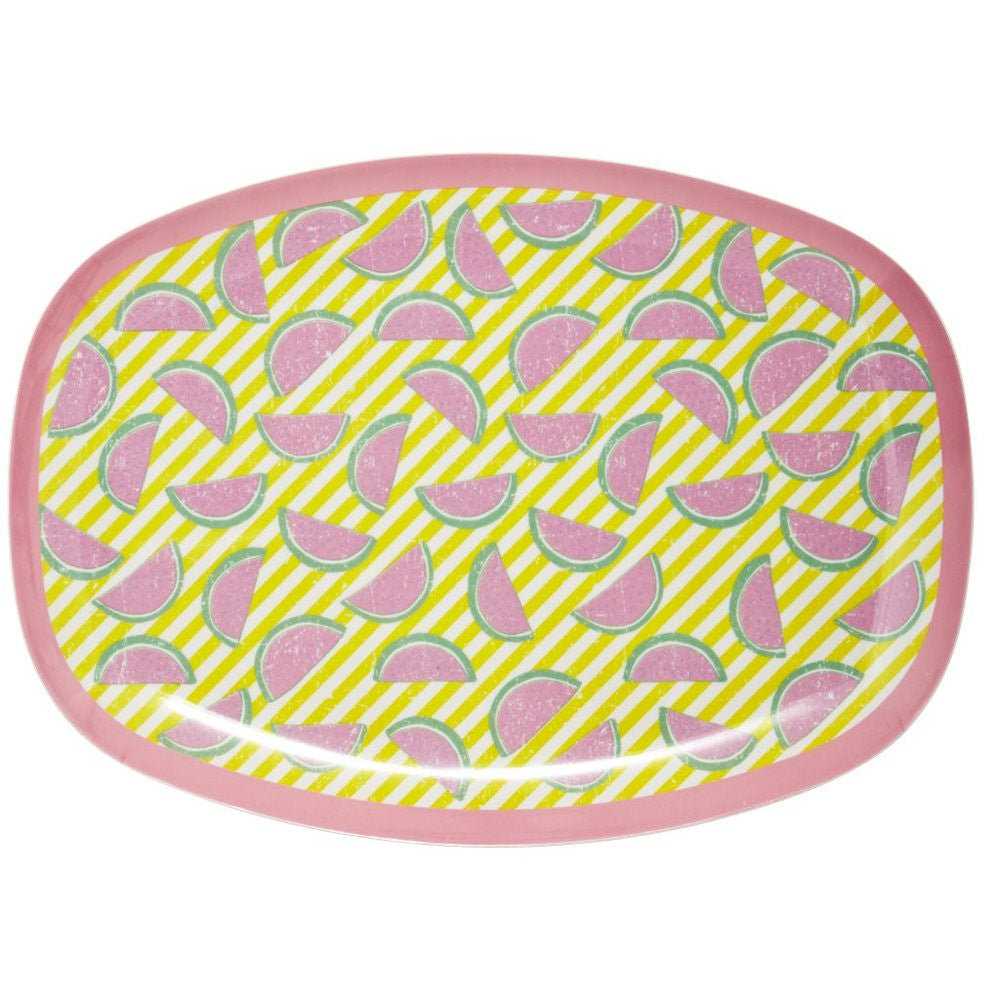 Rectangular Melamine Serving Plate in Watermelon Print