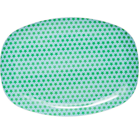 Rectangular Melamine Serving Plate in Star Print