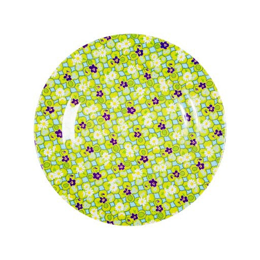 Toddler Small Round Melamine Plate in Clover Print