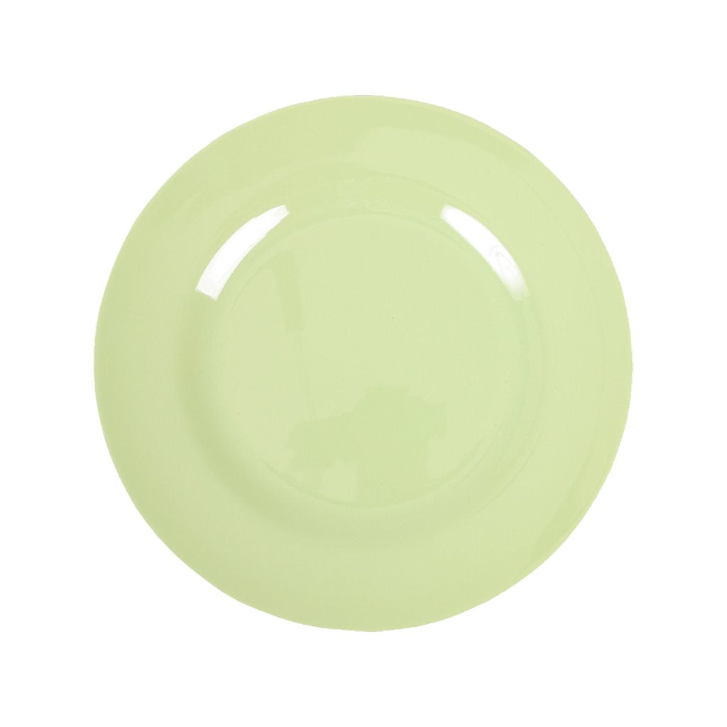 Small Round Melamine Plate in Shades of Green