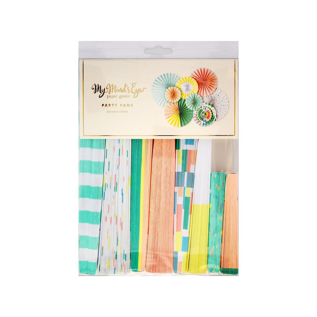 Pastel Neon Party Fans (8-pack)