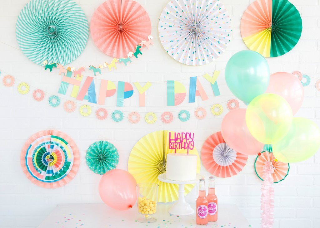 Pastel Neon Party Fans (8-pack)