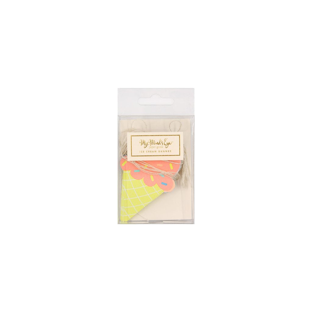 Neon Ice Cream Banner