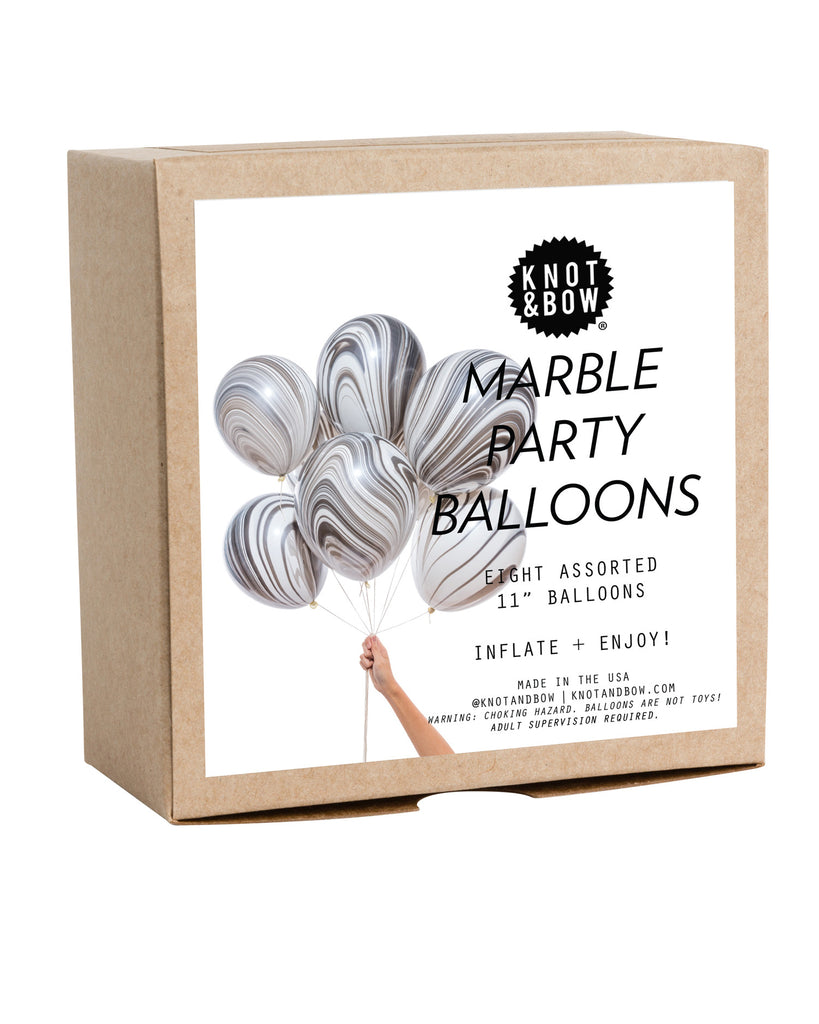 Marble Balloon Bouquet (8-pack) in Black & White