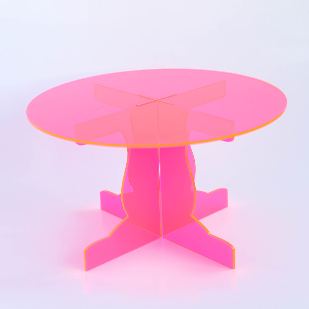 Acrylic Cake Stand in Neon Pink