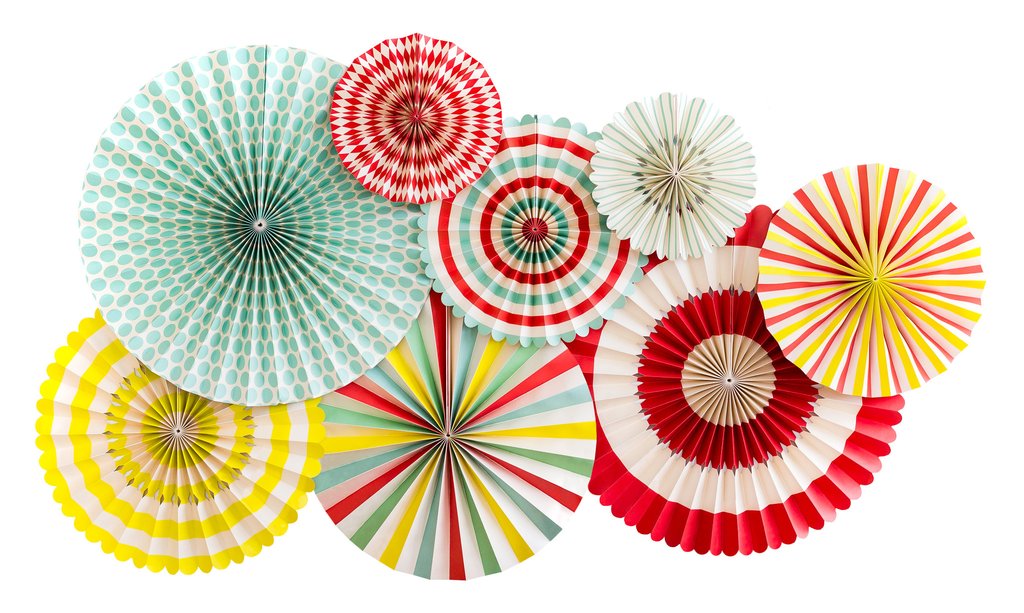 Party Fans in Carnival Circus (8-pack)