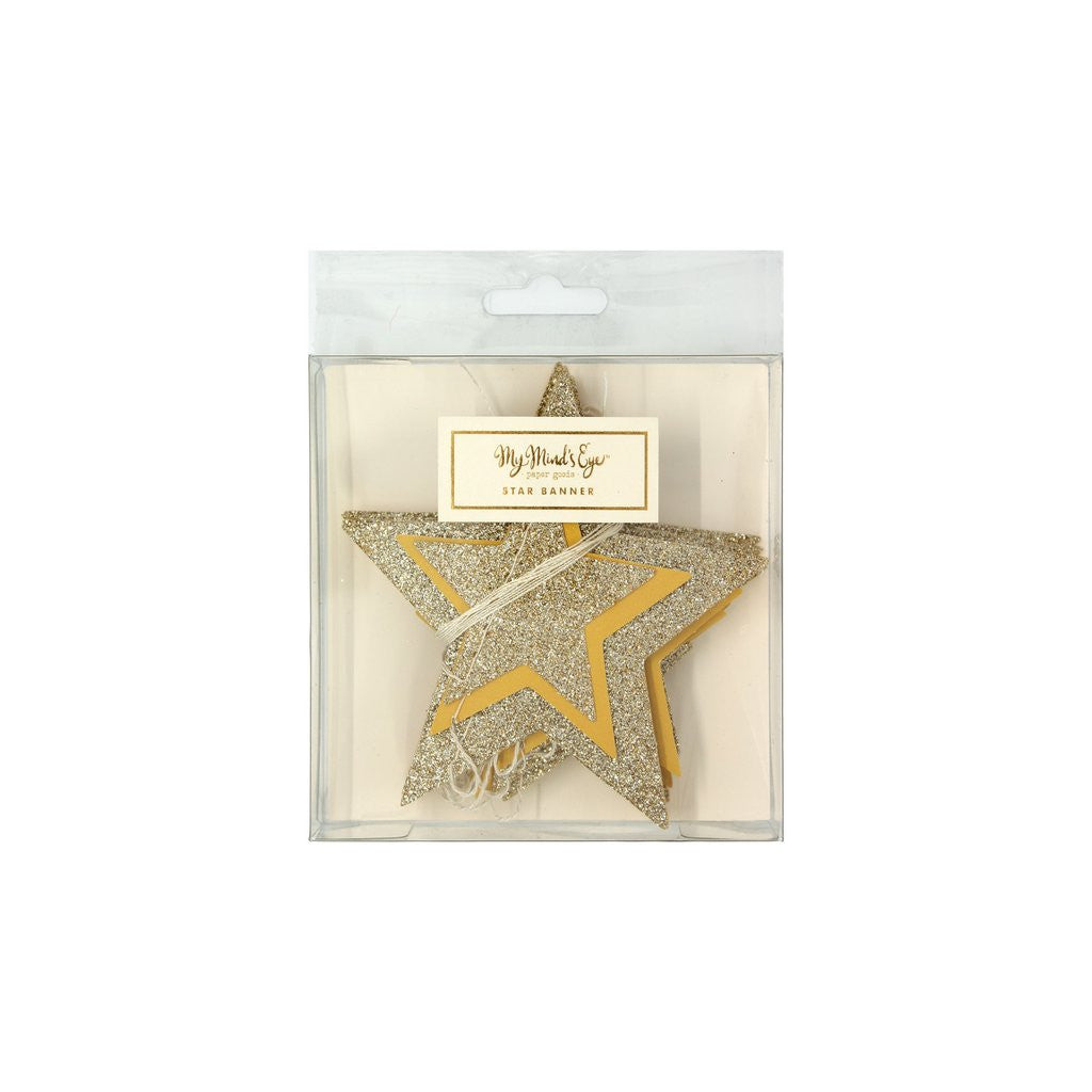 Gold Glitter Star Banner