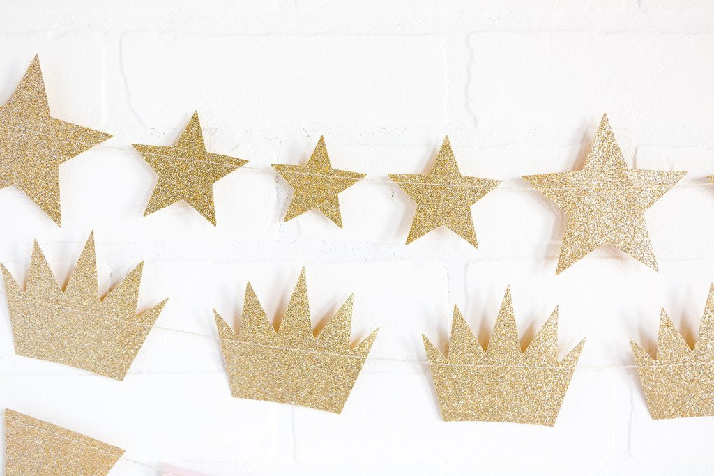 Gold Glitter Star Banner