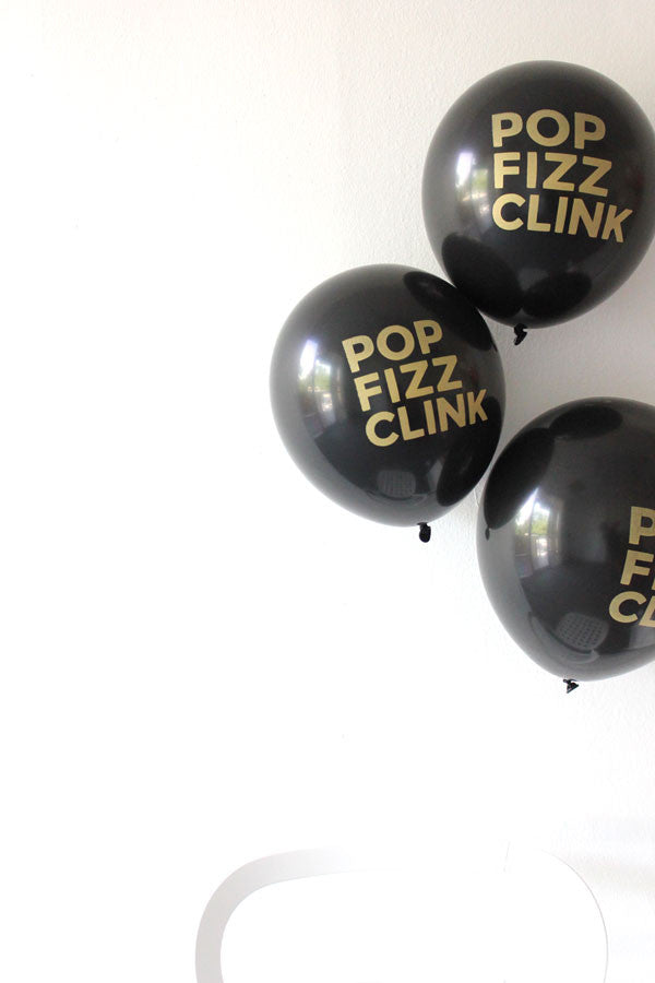 Pop, Fizz, Clink! Balloons in Black (3-pack)