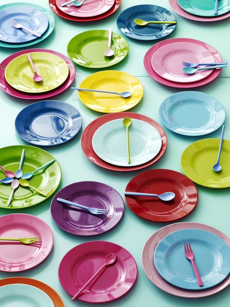 Small Round Melamine Plate in Mint