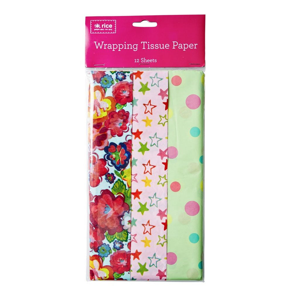 Flower, Star & Dot Tissue Paper