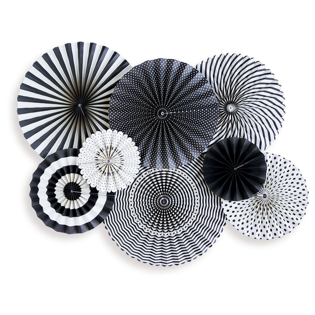 Party Fans in Black & White (8-pack)