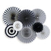 Party Fans in Black & White (8-pack)