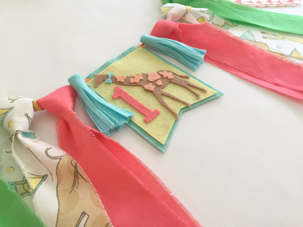 Circus High Chair Banner Handmade by Sugar Moon Bloom