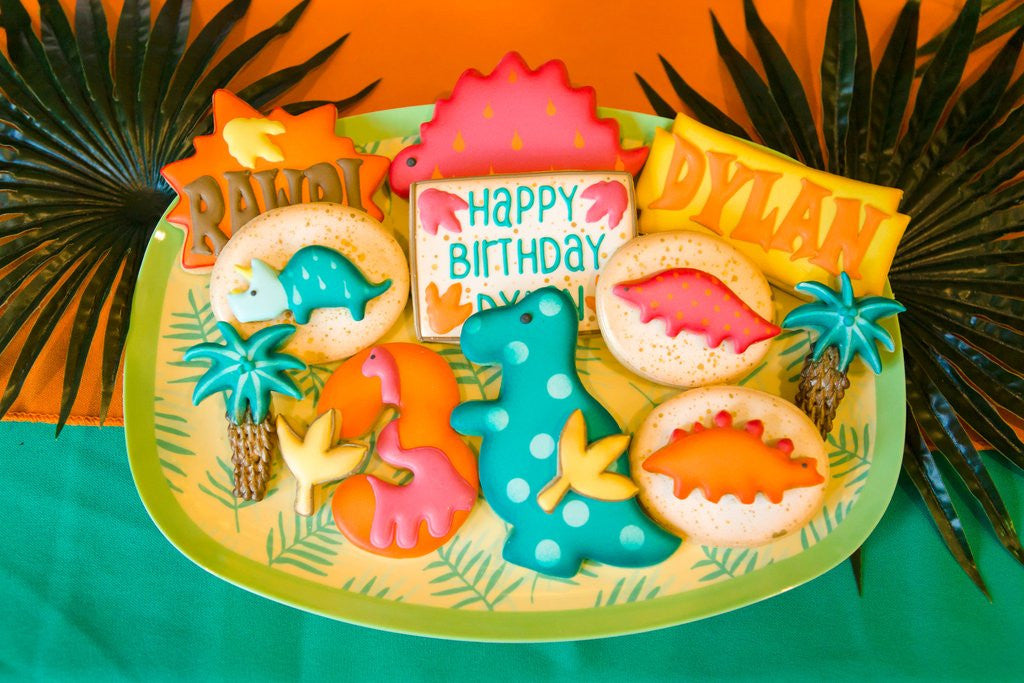 Dinosaur shaped sugar cookies