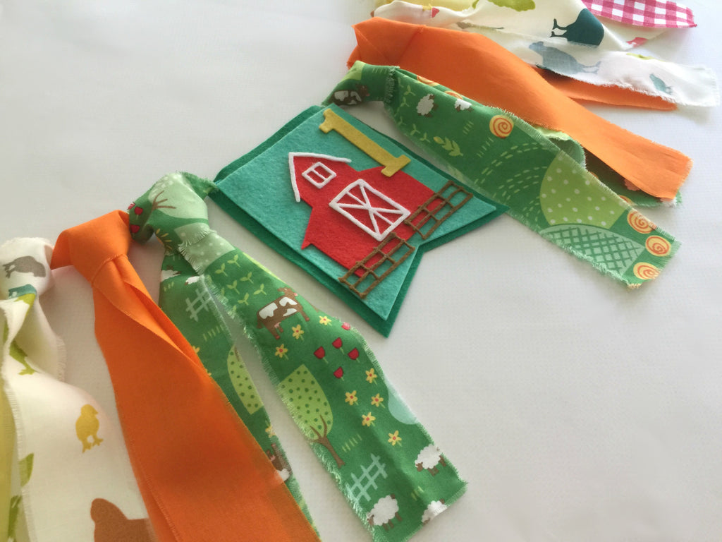 Little Farmer High Chair Banner in Green Handmade by Sugar Moon Bloom