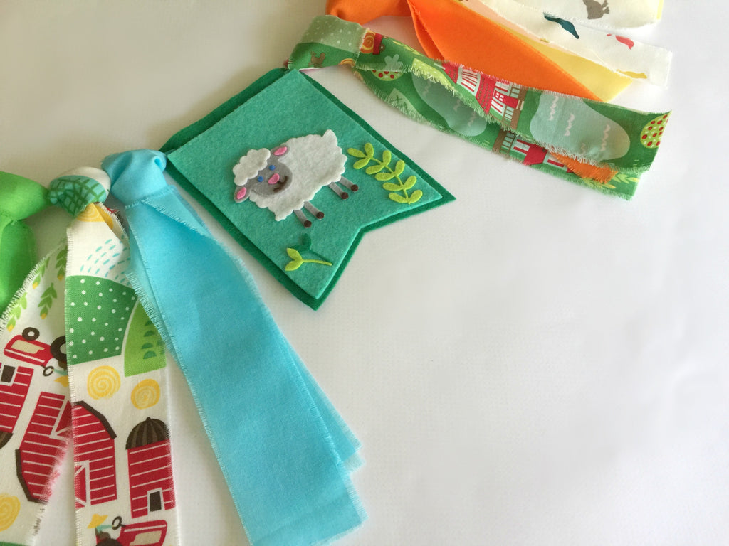 Little Farmer High Chair Banner in Green Handmade by Sugar Moon Bloom