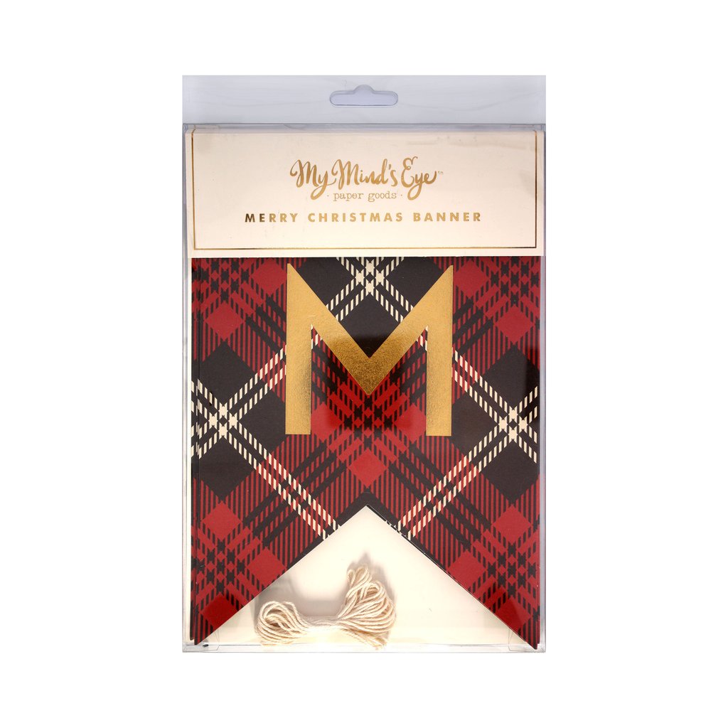 Plaid Merry Christmas Banner
